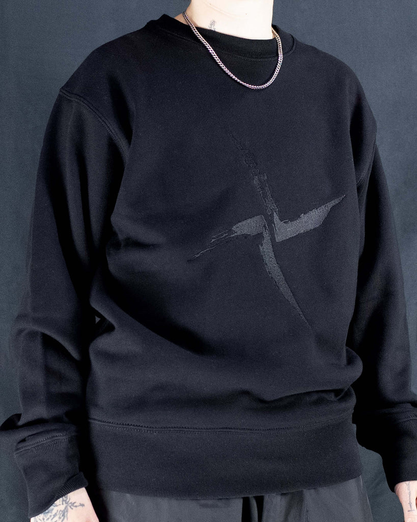 Burial - Embroidered Black Sweatshirt