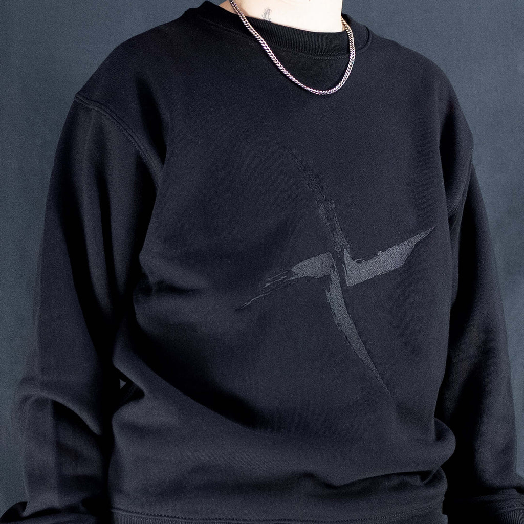 Burial - Sweat-shirt brodé noir
