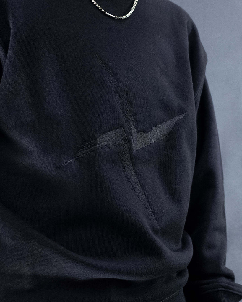 Burial - Embroidered Black Sweatshirt