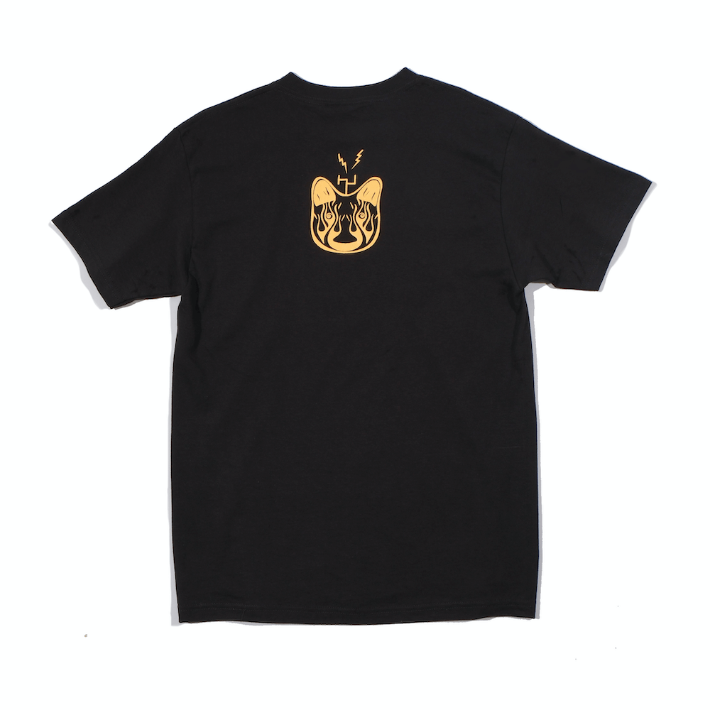 Hyperdub Orange Cat, Black Short Sleeve T-Shirt