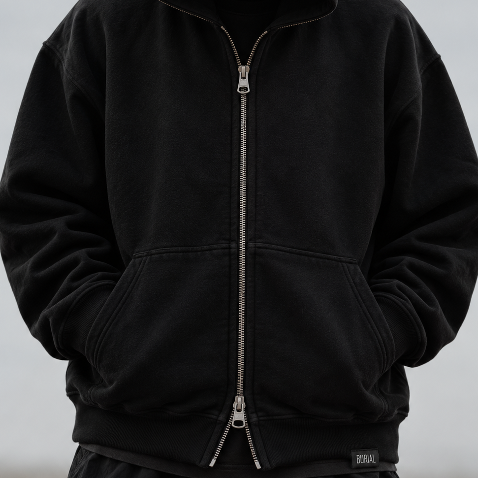 Burial -  Embroidered zip Hoodie