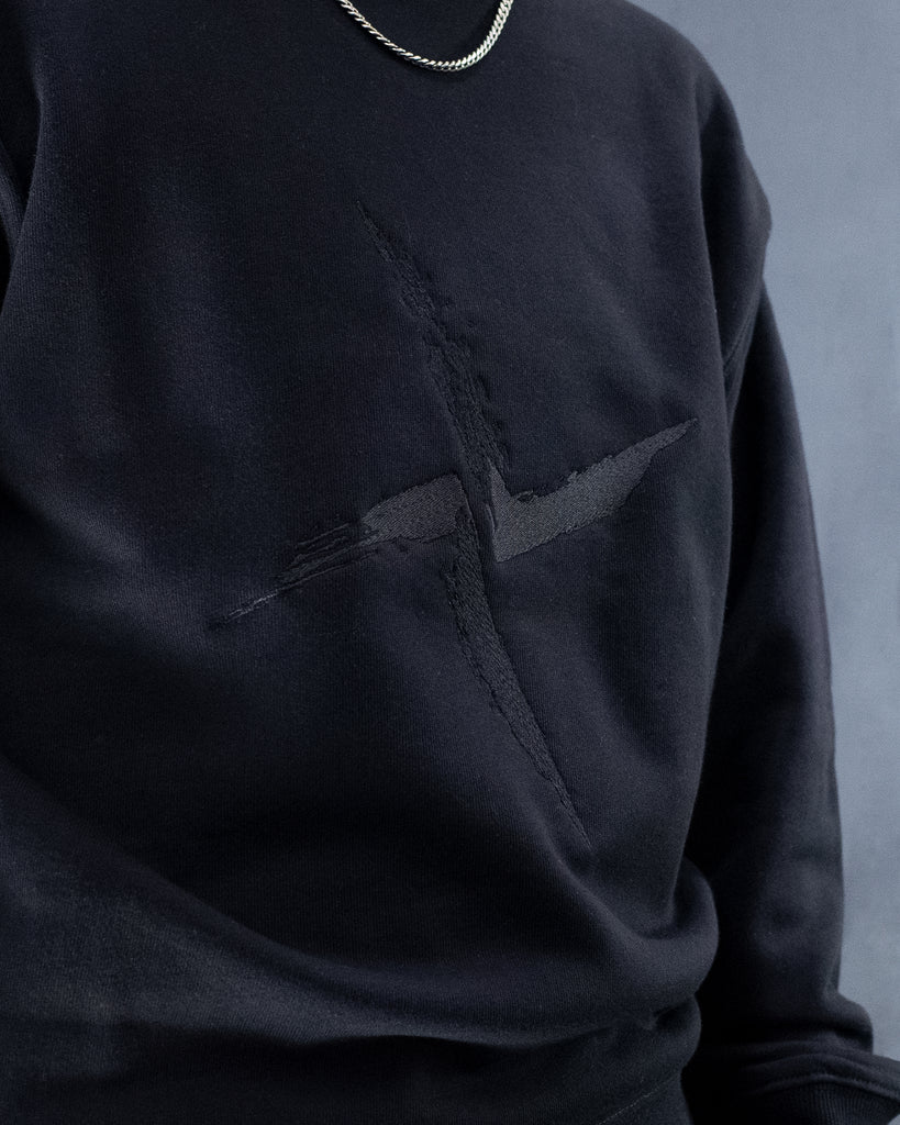 Burial - Embroidered Black Sweatshirt